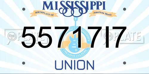 55717I7 Mississippi License Plate