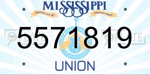 5571819 Mississippi License Plate