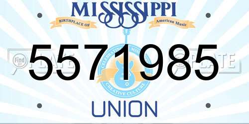 5571985 Mississippi License Plate