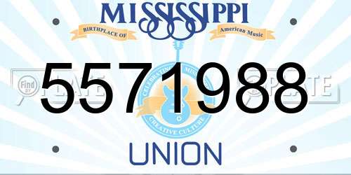 5571988 Mississippi License Plate
