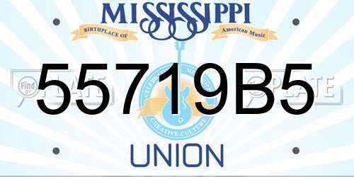 55719B5 Mississippi License Plate