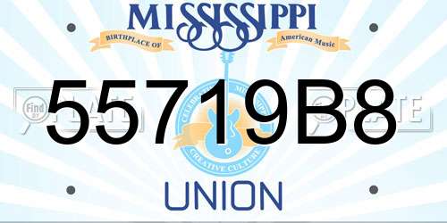 55719B8 Mississippi License Plate