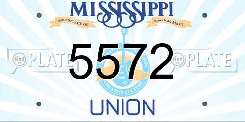5572 Mississippi License Plate