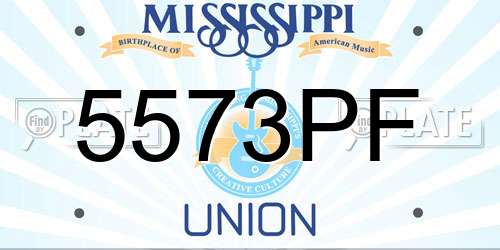 5573PF Mississippi License Plate