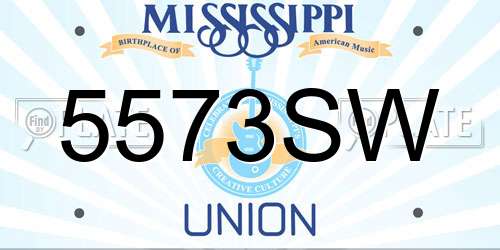 5573SW Mississippi License Plate