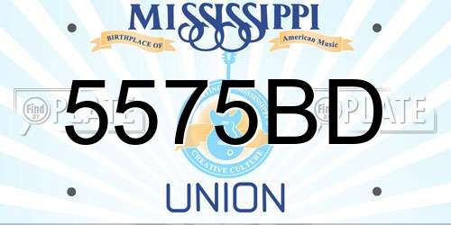 5575BD Mississippi License Plate