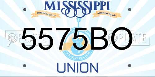 5575BO Mississippi License Plate
