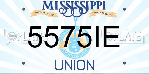 5575IE Mississippi License Plate