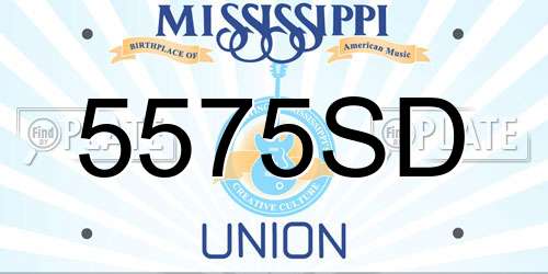 5575SD Mississippi License Plate