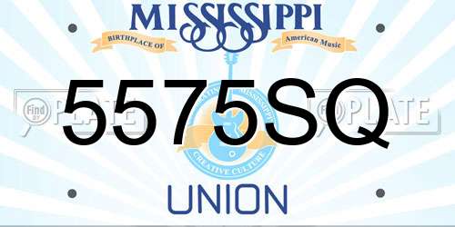 5575SQ Mississippi License Plate