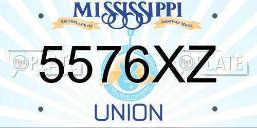 5576XZ Mississippi License Plate