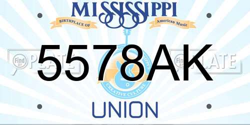 5578AK Mississippi License Plate