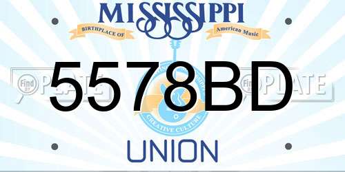 5578BD Mississippi License Plate