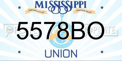 5578BO Mississippi License Plate