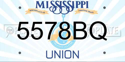5578BQ Mississippi License Plate