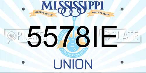 5578IE Mississippi License Plate