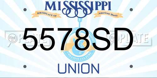 5578SD Mississippi License Plate