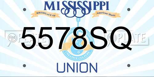 5578SQ Mississippi License Plate