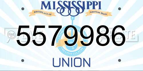 5579986 Mississippi License Plate