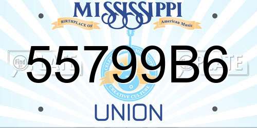 55799B6 Mississippi License Plate