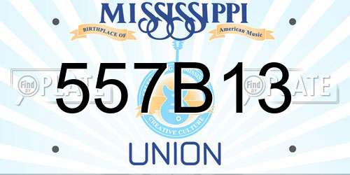 557B13 Mississippi License Plate