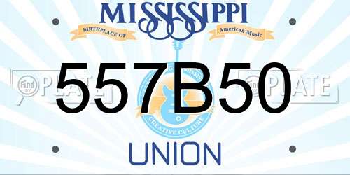 557B50 Mississippi License Plate