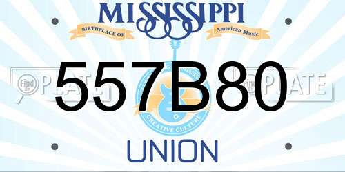 557B80 Mississippi License Plate