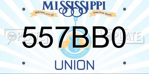 557BB0 Mississippi License Plate
