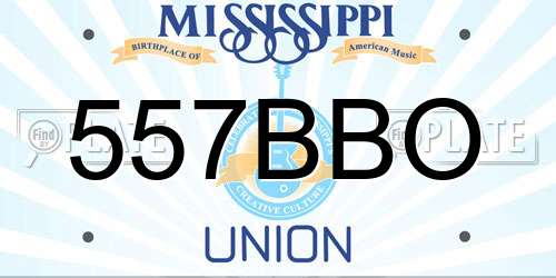 557BBO Mississippi License Plate