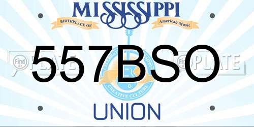 557BSO Mississippi License Plate