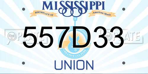557D33 Mississippi License Plate