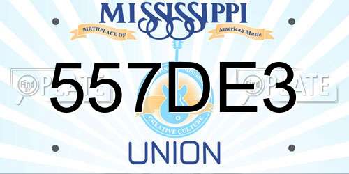 557DE3 Mississippi License Plate