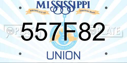 557F82 Mississippi License Plate