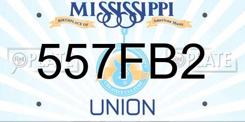 557FB2 Mississippi License Plate