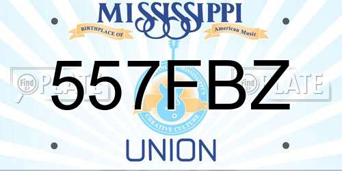 557FBZ Mississippi License Plate