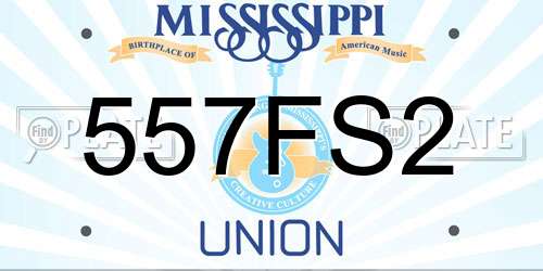 557FS2 Mississippi License Plate