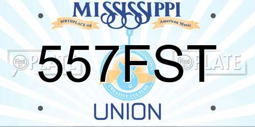 557FST Mississippi License Plate