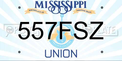 557FSZ Mississippi License Plate