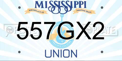 557GX2 Mississippi License Plate