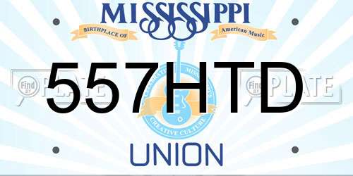 557HTD Mississippi License Plate
