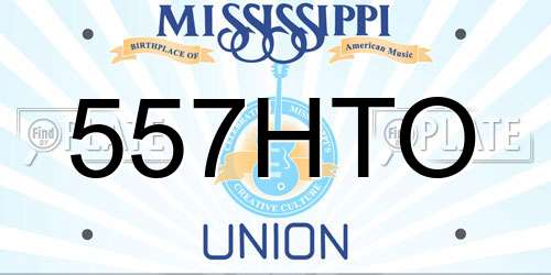 557HTO Mississippi License Plate
