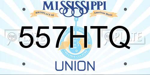 557HTQ Mississippi License Plate
