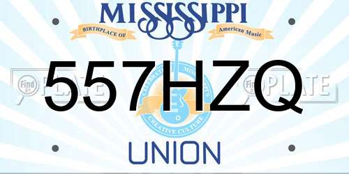 557HZQ Mississippi License Plate
