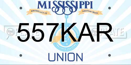 557KAR Mississippi License Plate