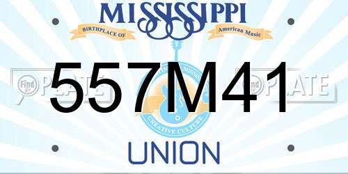 557M41 Mississippi License Plate