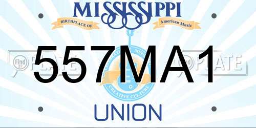557MA1 Mississippi License Plate