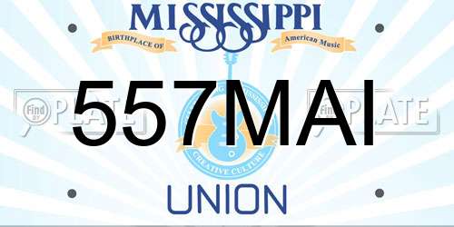 557MAI Mississippi License Plate