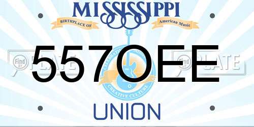 557OEE Mississippi License Plate