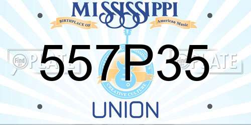 557P35 Mississippi License Plate