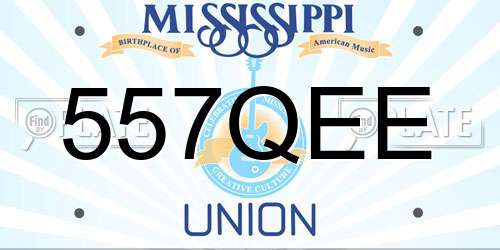 557QEE Mississippi License Plate